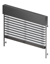 Fasádní žaluzie Z90 PL s přiznanými vodicími lištami a lamelami ve tvaru Z pro dokonalé zatemnění a moderní vzhled fasády.